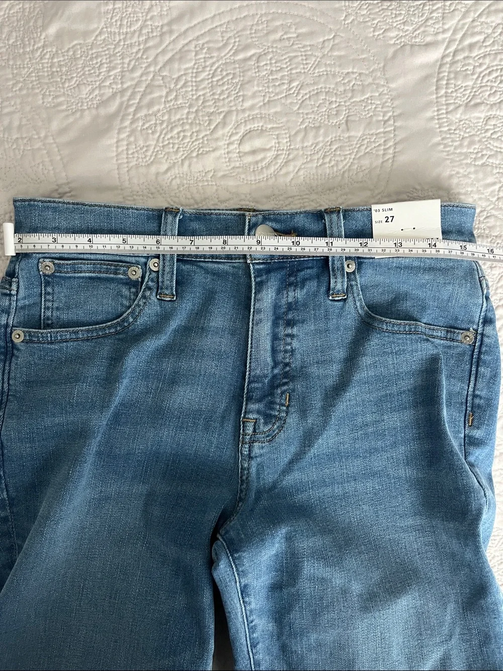 NWT J.Crew '03 Slim Mid-Rise Super-Stretch Jeans Sz 27 Remi Kara Wash